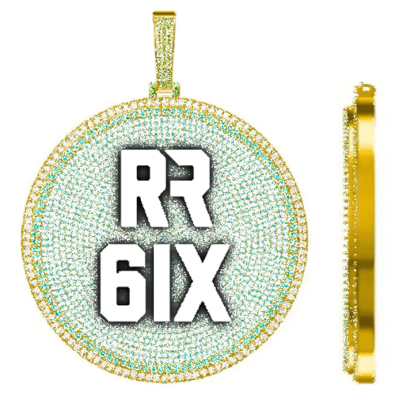 CUSTOM LETTER NECKLACE 3D BIG DISC sold by The GUU Shop