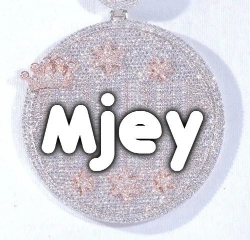 CUSTOM LETTER NECKLACE 3D BIG CROWN DISC sold by The GUU Shop