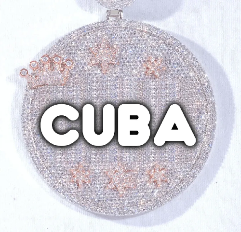 CUSTOM LETTER NECKLACE 3D BIG CROWN DISC sold by The GUU Shop