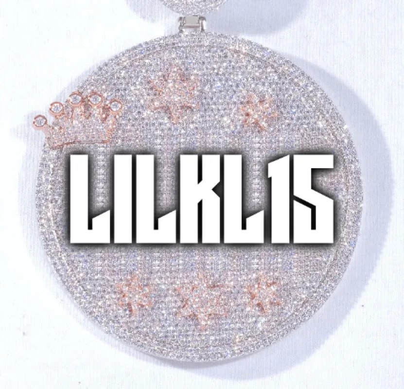 CUSTOM LETTER NECKLACE 3D BIG CROWN DISC sold by The GUU Shop