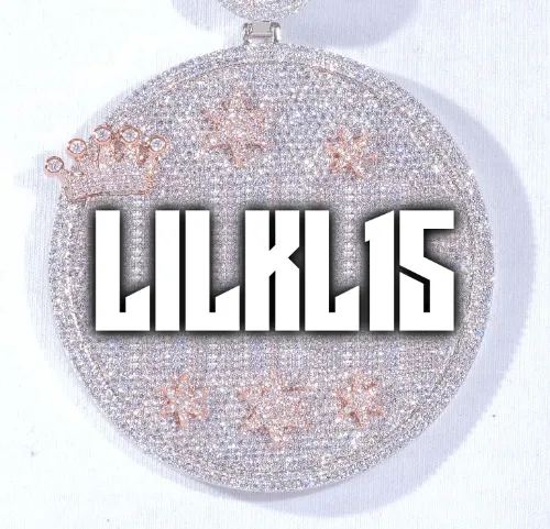 CUSTOM LETTER NECKLACE 3D BIG CROWN DISC sold by The GUU Shop