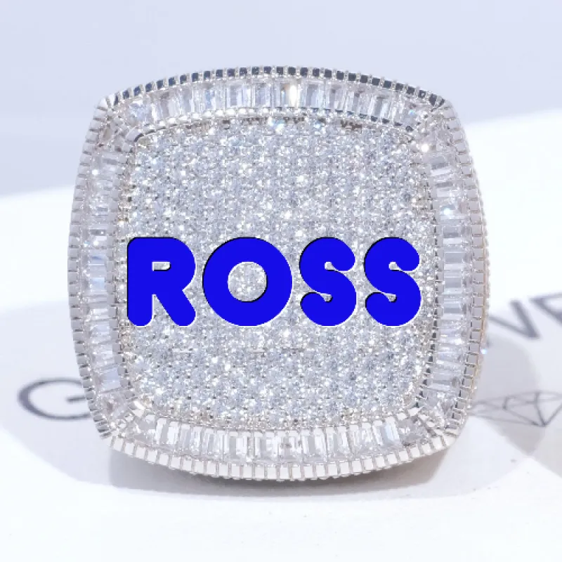 CUSTOM LETTER 3D ICED RING made by The GUU Shop