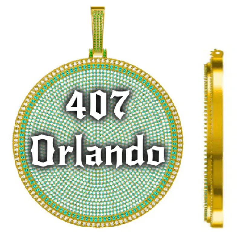 CUSTOM LETTER NECKLACE 3D BIG DISC sold by The GUU Shop