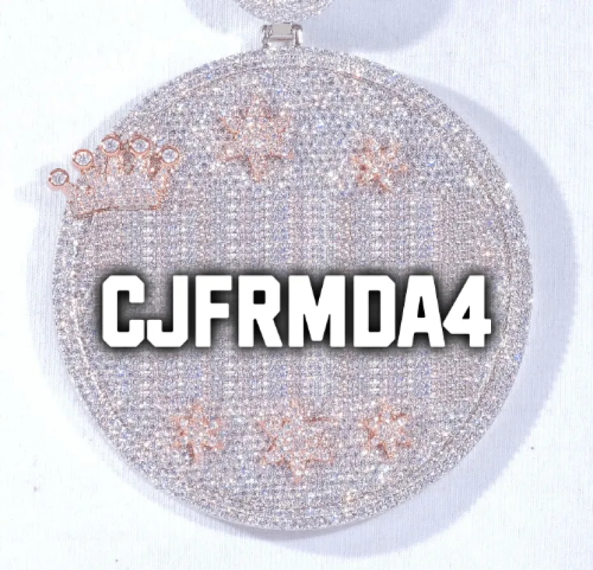 CUSTOM LETTER NECKLACE 3D BIG CROWN DISC sold by The GUU Shop