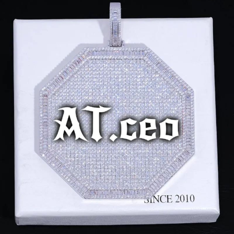 CUSTOM LETTER NECKLACE 3D BIG OCTAGON sold by The GUU Shop
