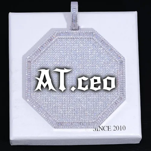 CUSTOM LETTER NECKLACE 3D BIG OCTAGON sold by The GUU Shop