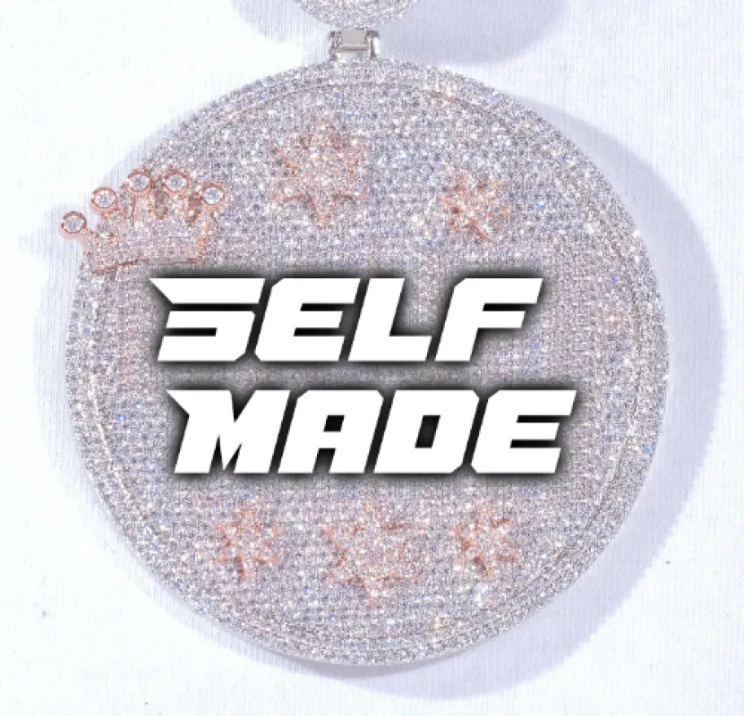 CUSTOM LETTER NECKLACE 3D BIG CROWN DISC sold by The GUU Shop