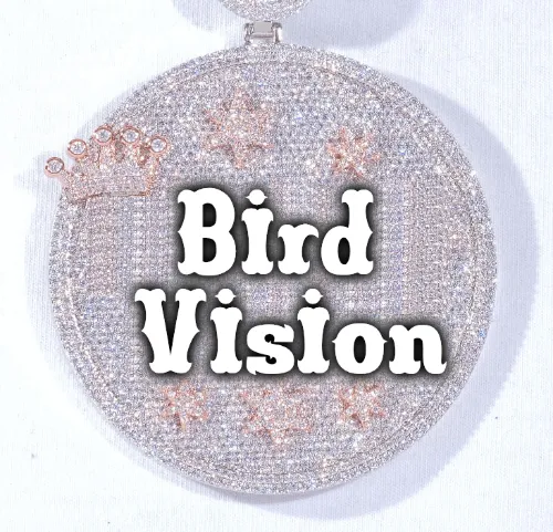 CUSTOM LETTER NECKLACE 3D BIG CROWN DISC sold by The GUU Shop