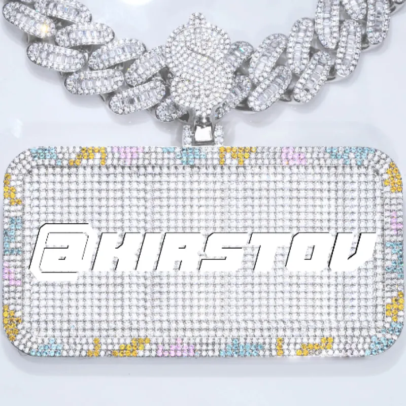 CUSTOM LETTER NECKLACE 3D COLORFUL SQUARE sold by The GUU Shop