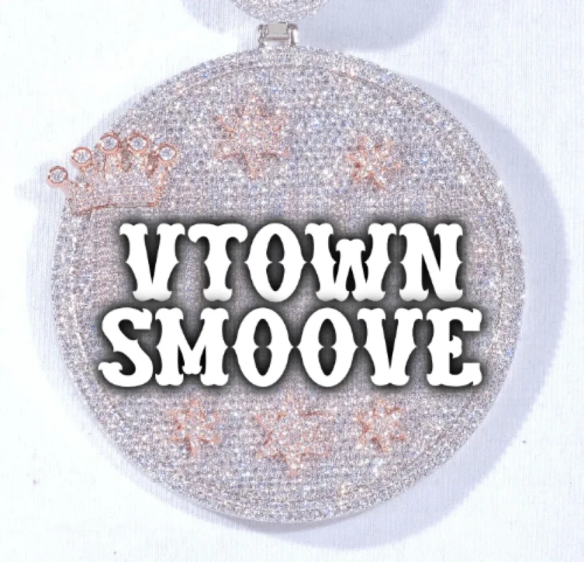 CUSTOM LETTER NECKLACE 3D BIG CROWN DISC sold by The GUU Shop