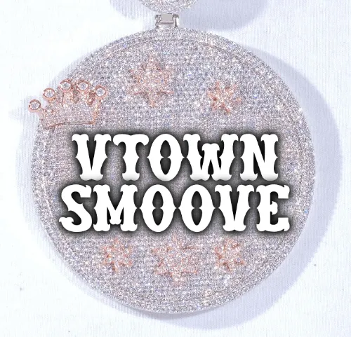 CUSTOM LETTER NECKLACE 3D BIG CROWN DISC sold by The GUU Shop