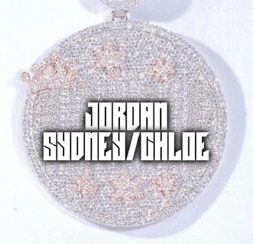 CUSTOM LETTER NECKLACE 3D BIG CROWN DISC sold by The GUU Shop