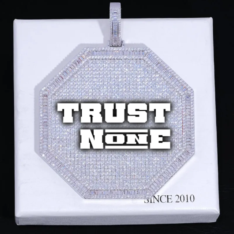 CUSTOM LETTER NECKLACE 3D BIG OCTAGON sold by The GUU Shop