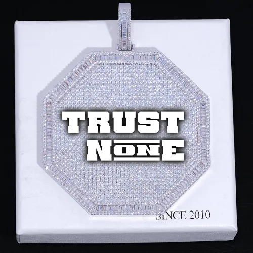 CUSTOM LETTER NECKLACE 3D BIG OCTAGON sold by The GUU Shop