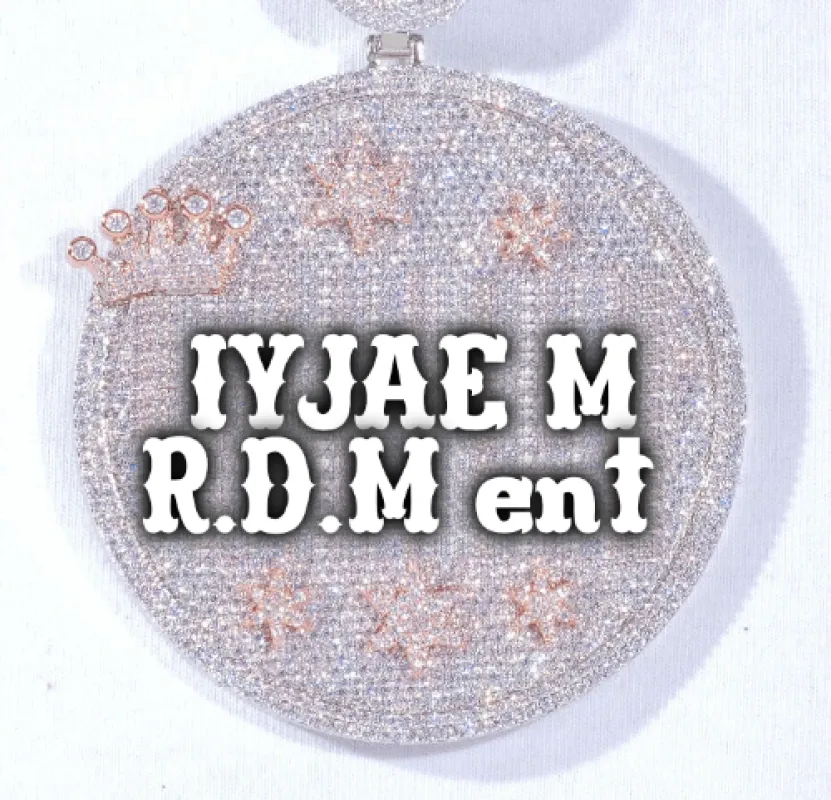 CUSTOM LETTER NECKLACE 3D BIG CROWN DISC sold by The GUU Shop