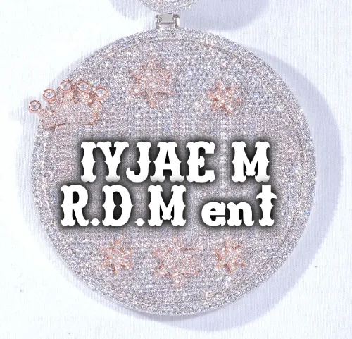 CUSTOM LETTER NECKLACE 3D BIG CROWN DISC sold by The GUU Shop