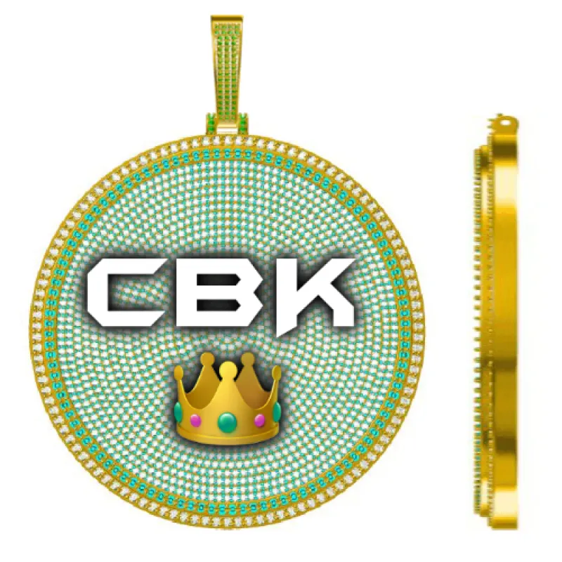 CUSTOM LETTER NECKLACE 3D BIG DISC sold by The GUU Shop