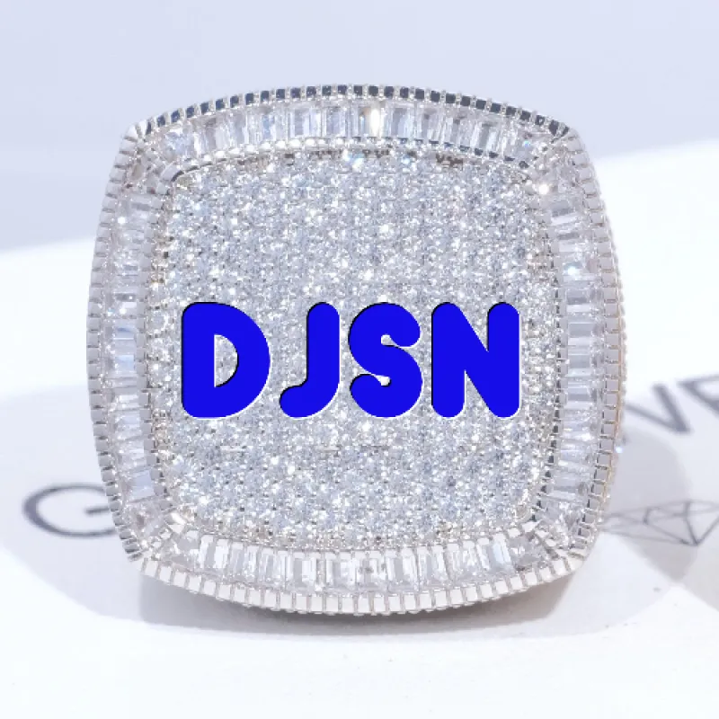 CUSTOM LETTER 3D ICED RING sold by The GUU Shop