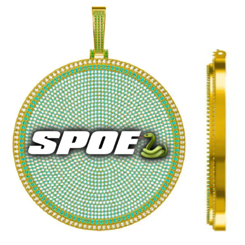 CUSTOM LETTER NECKLACE 3D BIG DISC sold by The GUU Shop