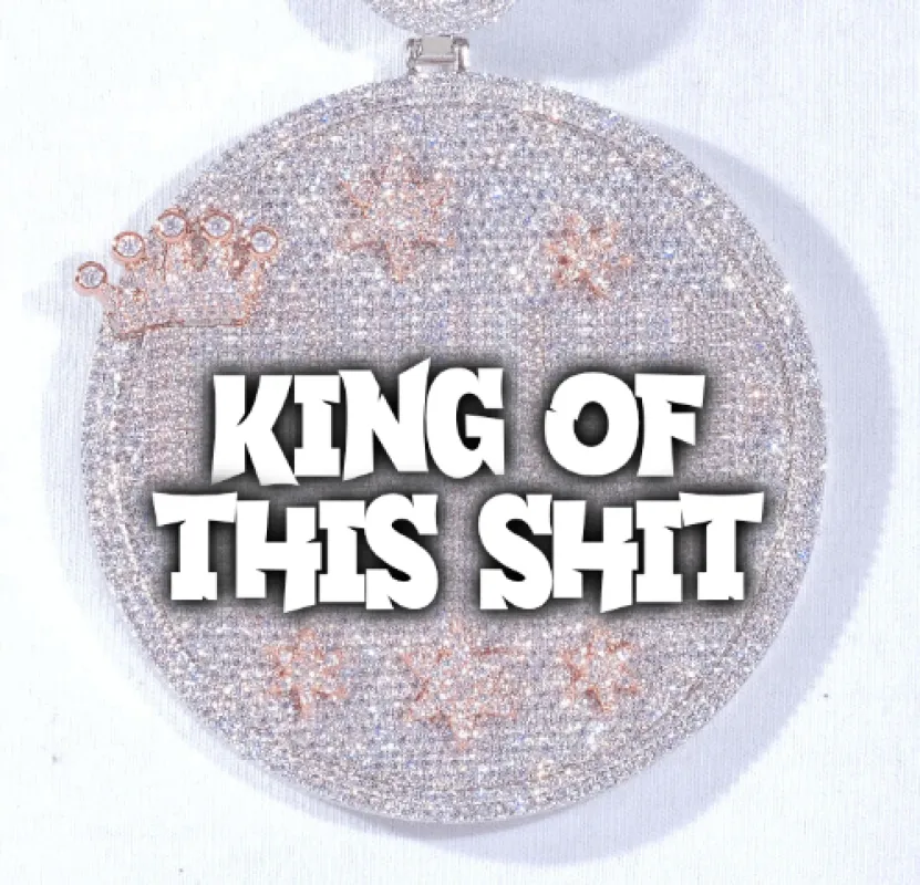 CUSTOM LETTER NECKLACE 3D BIG CROWN DISC made by The GUU Shop