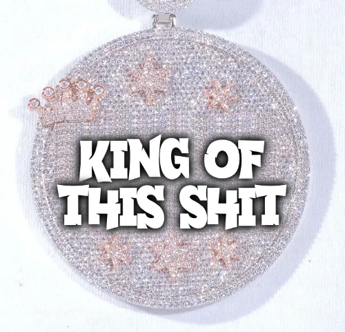 CUSTOM LETTER NECKLACE 3D BIG CROWN DISC sold by The GUU Shop