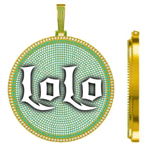 CUSTOM LETTER NECKLACE 3D BIG DISC sold by The GUU Shop