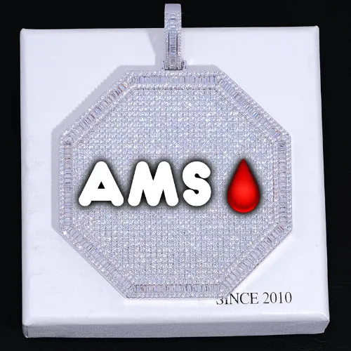 CUSTOM LETTER NECKLACE 3D BIG OCTAGON sold by The GUU Shop