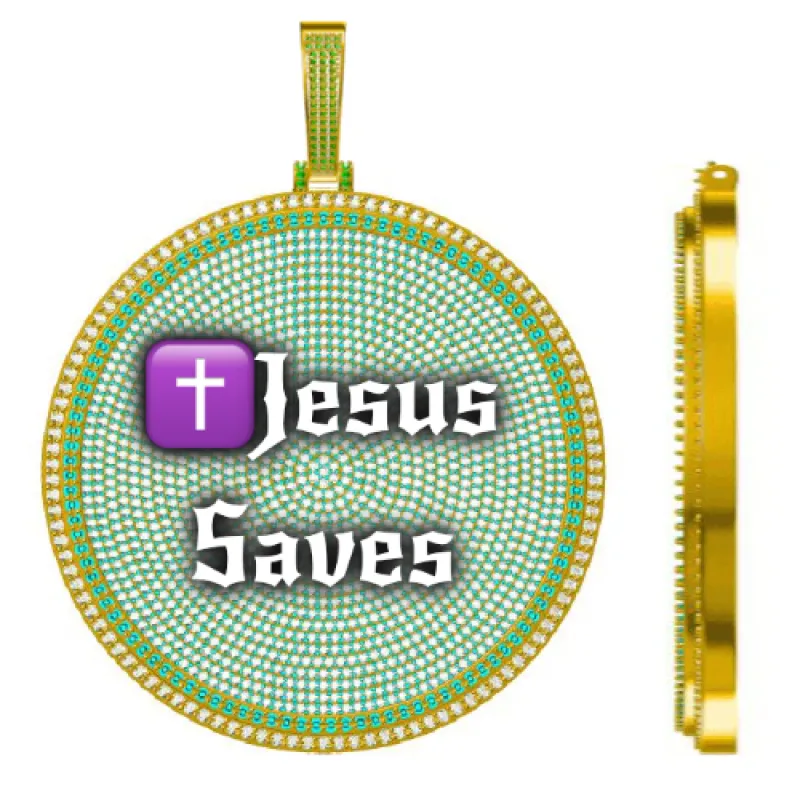 CUSTOM LETTER NECKLACE 3D BIG DISC sold by The GUU Shop