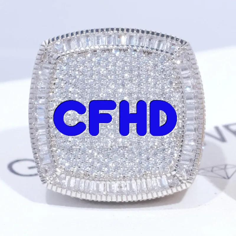 CUSTOM LETTER 3D ICED RING sold by The GUU Shop