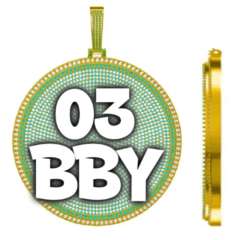 CUSTOM LETTER NECKLACE 3D BIG DISC sold by The GUU Shop