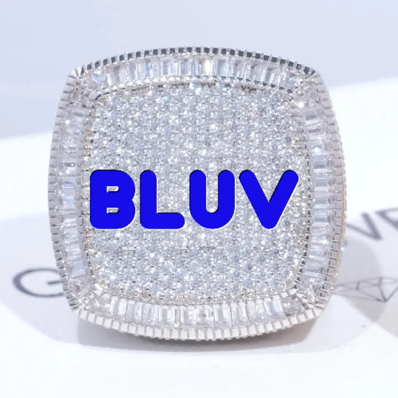 CUSTOM LETTER 3D ICED RING sold by The GUU Shop