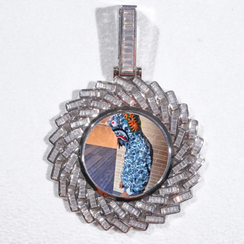 Large 3D Baguette Custom Picture Pendant sold by The GUU Shop