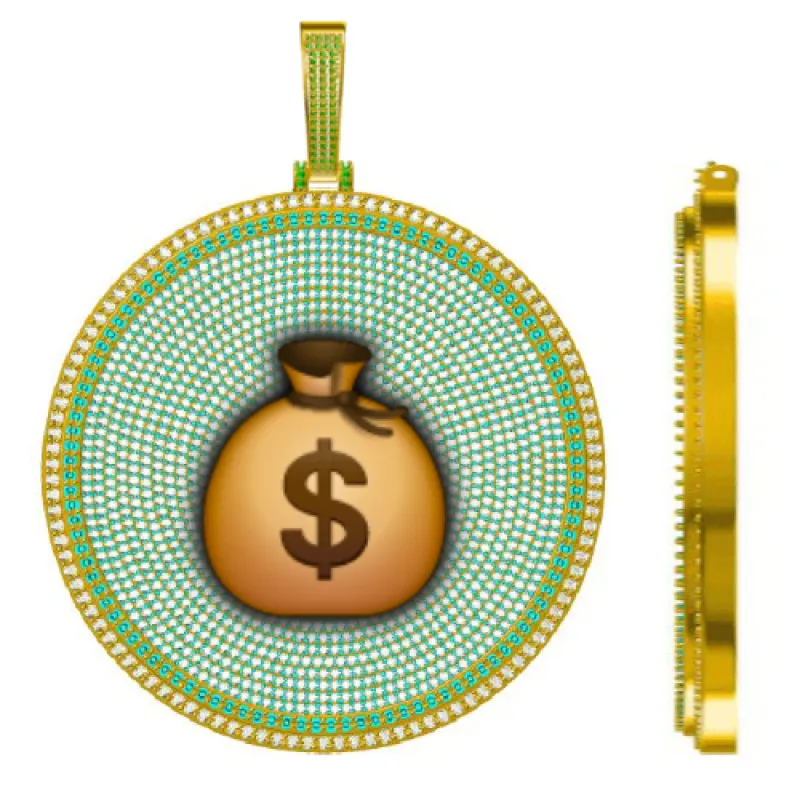 CUSTOM LETTER NECKLACE 3D BIG DISC sold by The GUU Shop