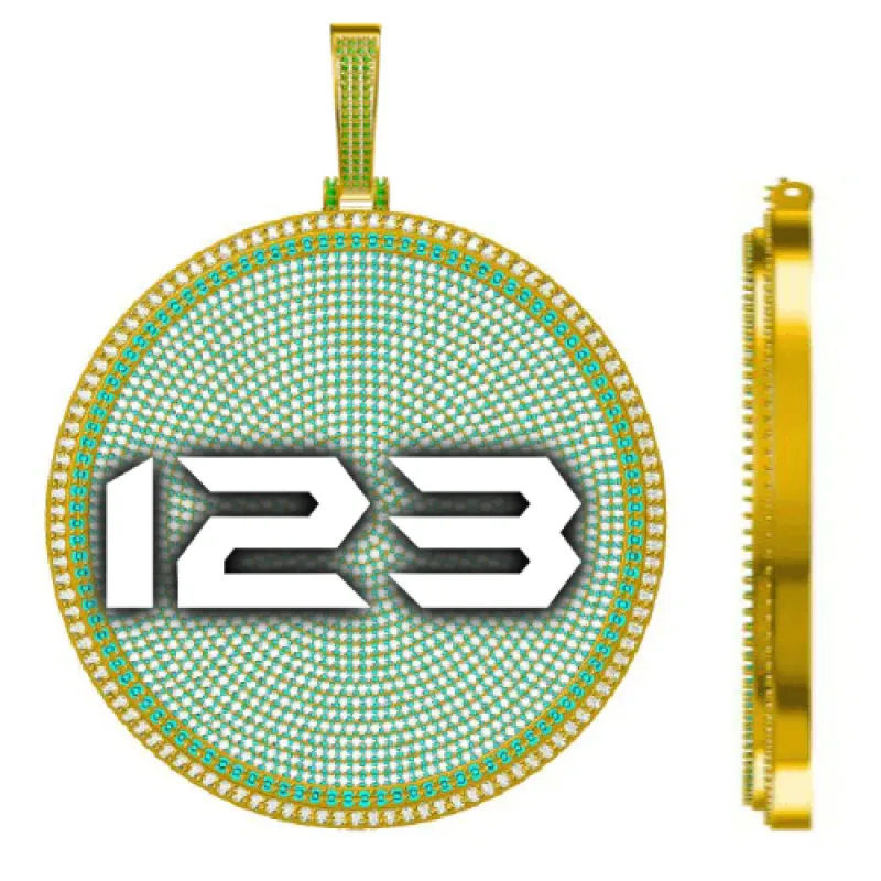 CUSTOM LETTER NECKLACE 3D BIG DISC sold by The GUU Shop