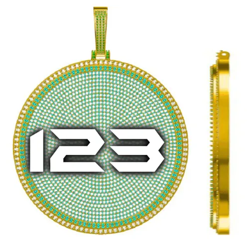 CUSTOM LETTER NECKLACE 3D BIG DISC sold by The GUU Shop