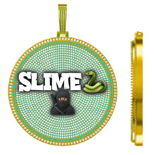 CUSTOM LETTER NECKLACE 3D BIG DISC sold by The GUU Shop