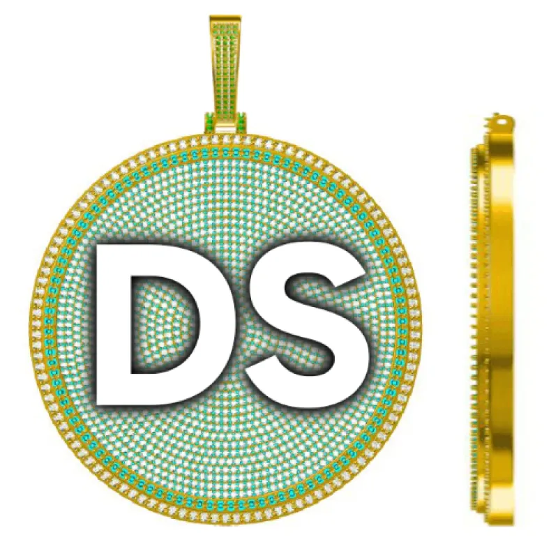 CUSTOM LETTER NECKLACE 3D BIG DISC sold by The GUU Shop