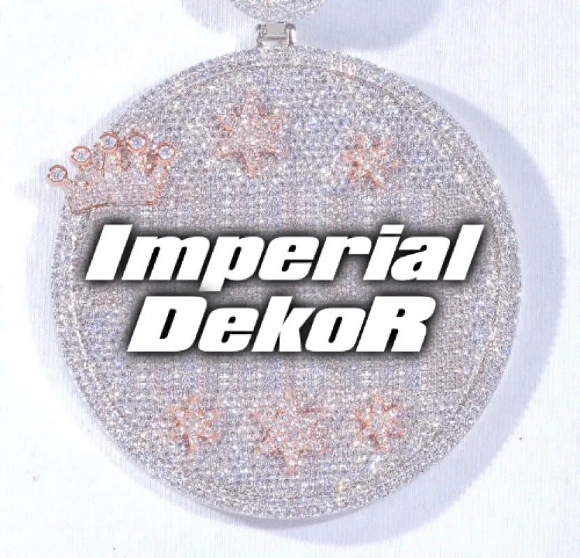 CUSTOM LETTER NECKLACE 3D BIG CROWN DISC sold by The GUU Shop