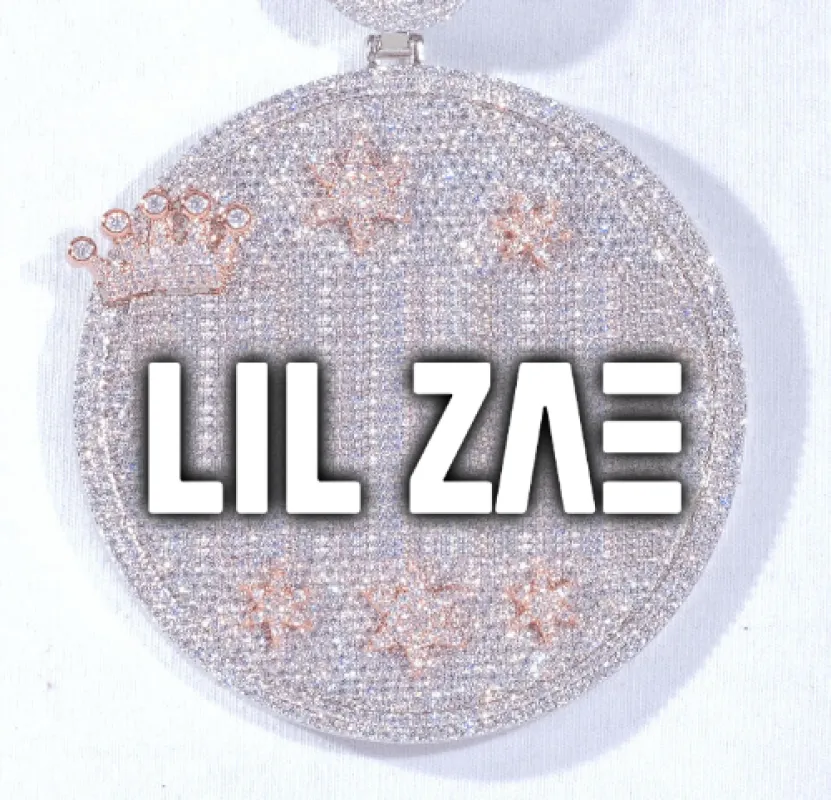 CUSTOM LETTER NECKLACE 3D BIG CROWN DISC sold by The GUU Shop