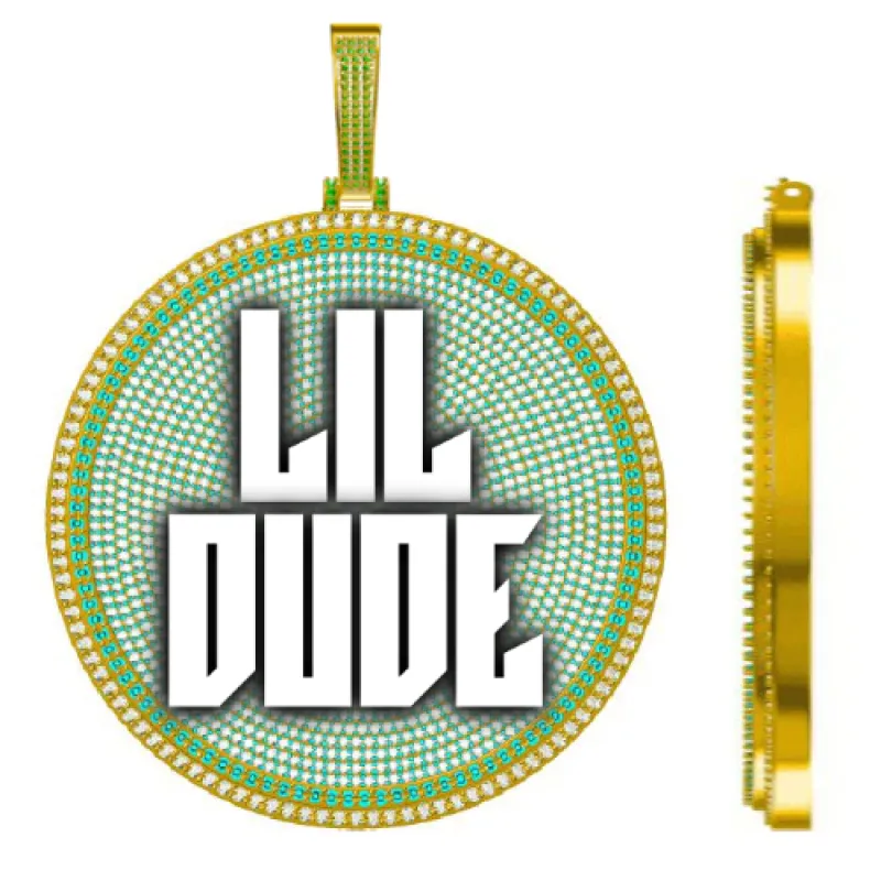 CUSTOM LETTER NECKLACE 3D BIG DISC sold by The GUU Shop