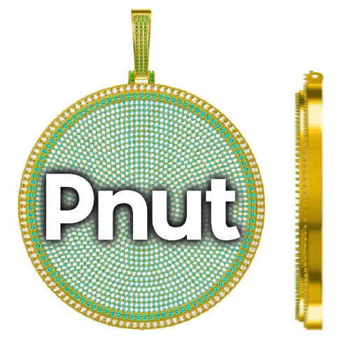 CUSTOM LETTER NECKLACE 3D BIG DISC sold by The GUU Shop