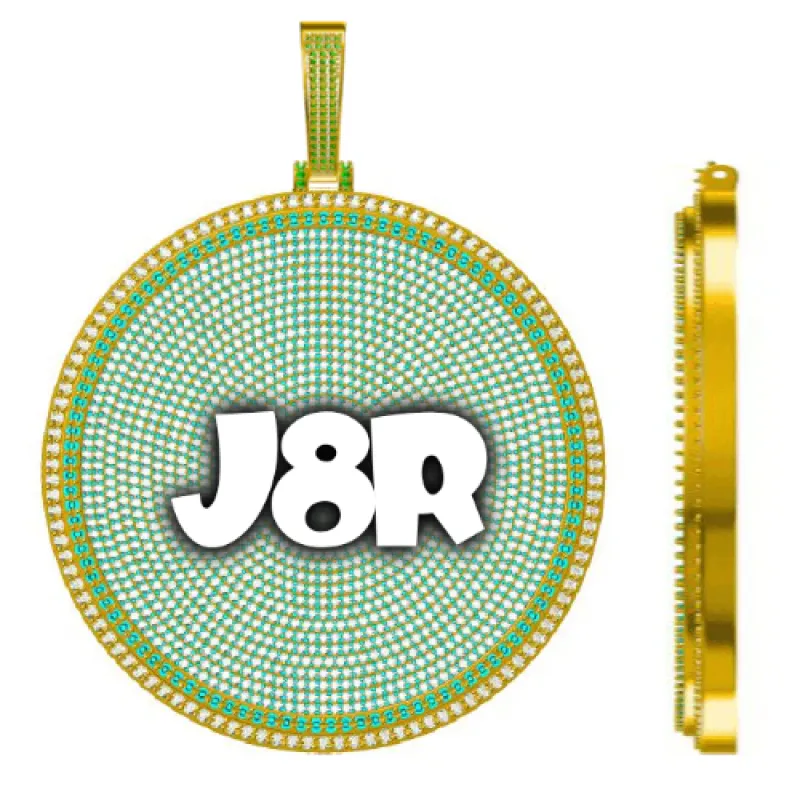 CUSTOM LETTER NECKLACE 3D BIG DISC sold by The GUU Shop