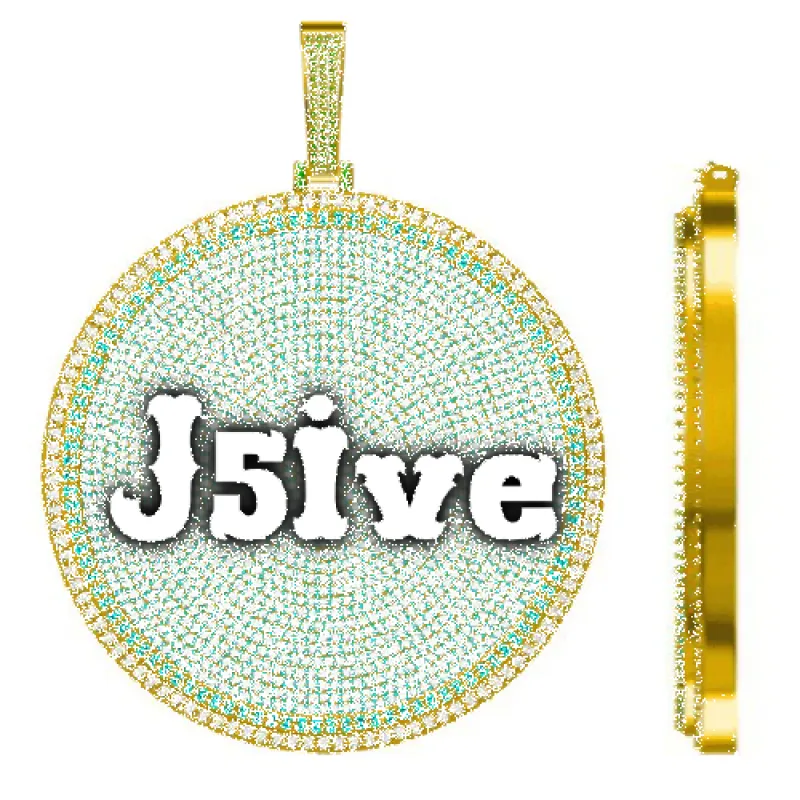 CUSTOM LETTER NECKLACE 3D BIG DISC sold by The GUU Shop