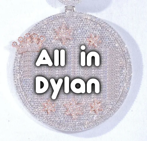 CUSTOM LETTER NECKLACE 3D BIG CROWN DISC sold by The GUU Shop