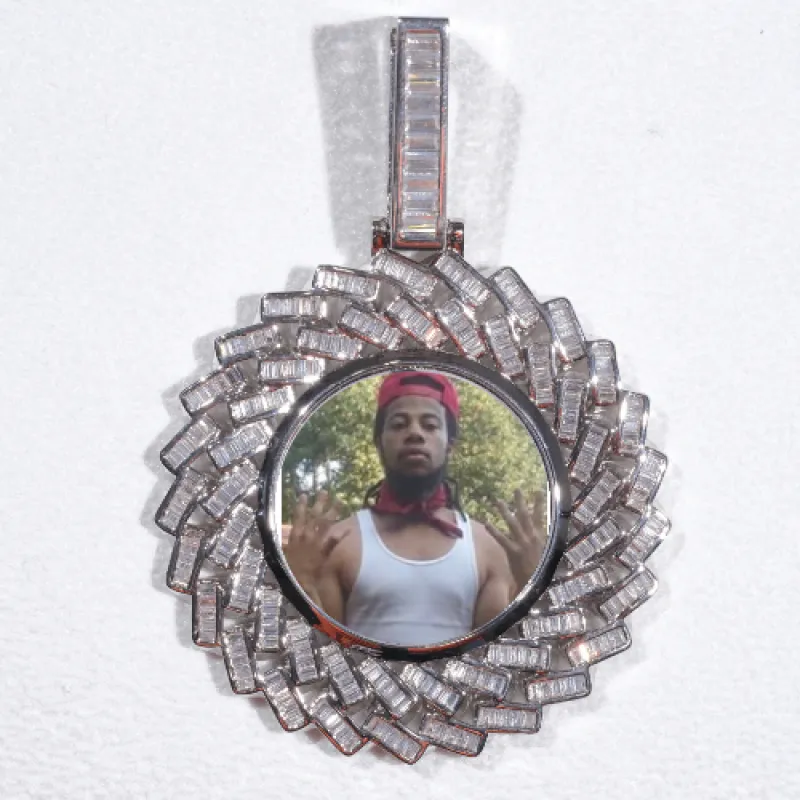 Large 3D Baguette Custom Picture Pendant sold by The GUU Shop