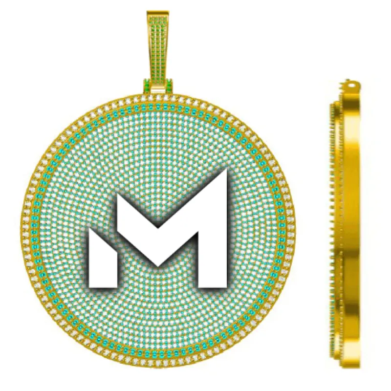 CUSTOM LETTER NECKLACE 3D BIG DISC sold by The GUU Shop