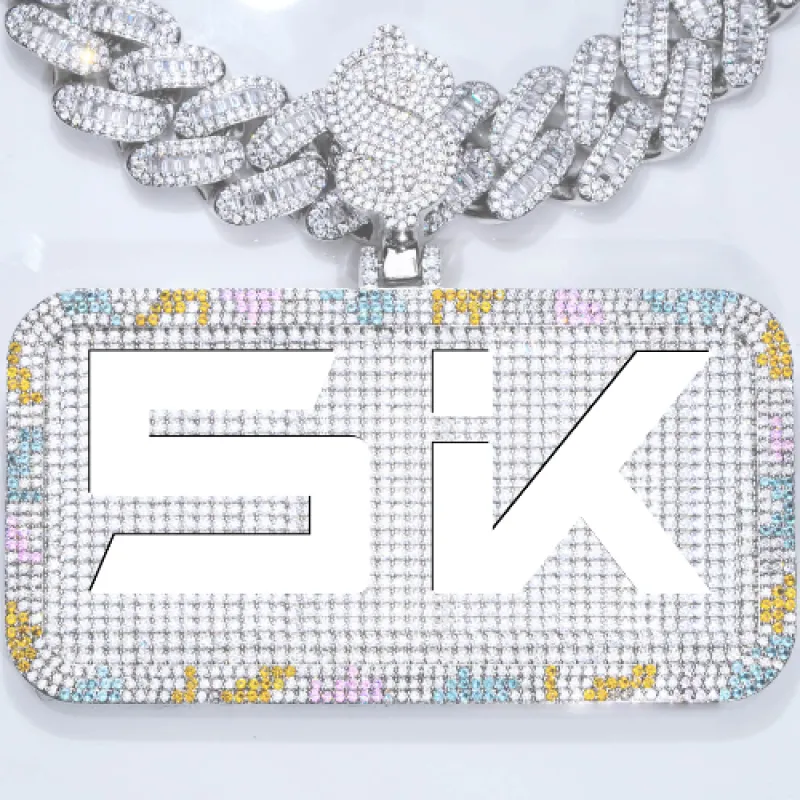 CUSTOM LETTER NECKLACE 3D COLORFUL SQUARE sold by The GUU Shop