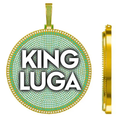 CUSTOM LETTER NECKLACE 3D BIG DISC sold by The GUU Shop