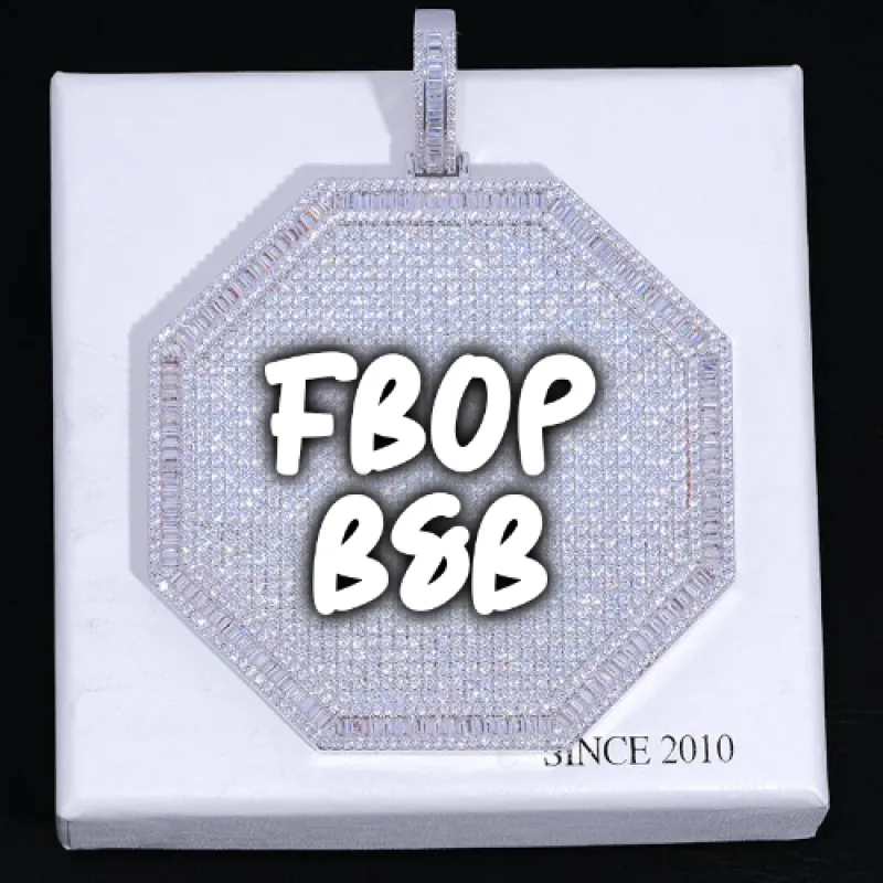 CUSTOM LETTER NECKLACE 3D BIG OCTAGON sold by The GUU Shop