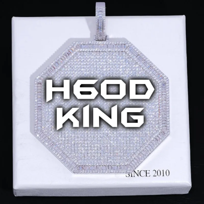 CUSTOM LETTER NECKLACE 3D BIG OCTAGON sold by The GUU Shop